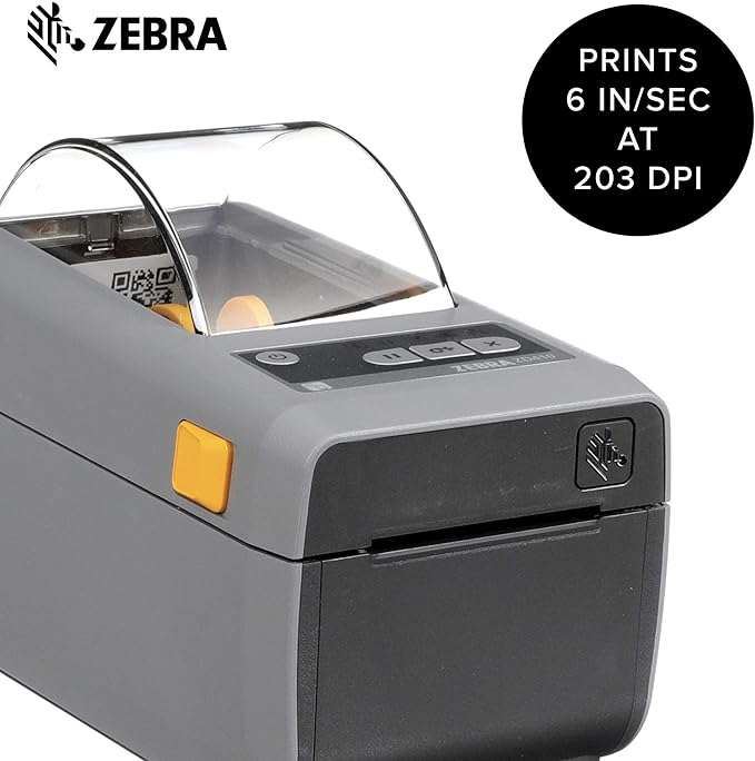 Zebra - ZD410 Direct Thermal Desktop Printer for labels, Receipts, Barcodes, Tags, and Wrist Bands - Print Width of 2 in - USB, Bluetooth, and Wifi Connectivity - ZD41022-D01W01EZ (Renewed)