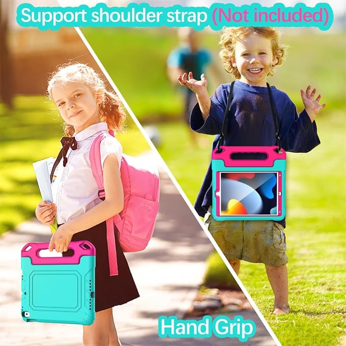 YIHE Kids Case for iPad 10.2 9th/8th/7th Gen Pro 10.5 &amp Air 3 BlackBlue | Full Body Shockproof Protective Cover Handle Stand Built-in Screen Protector Fun Colors
