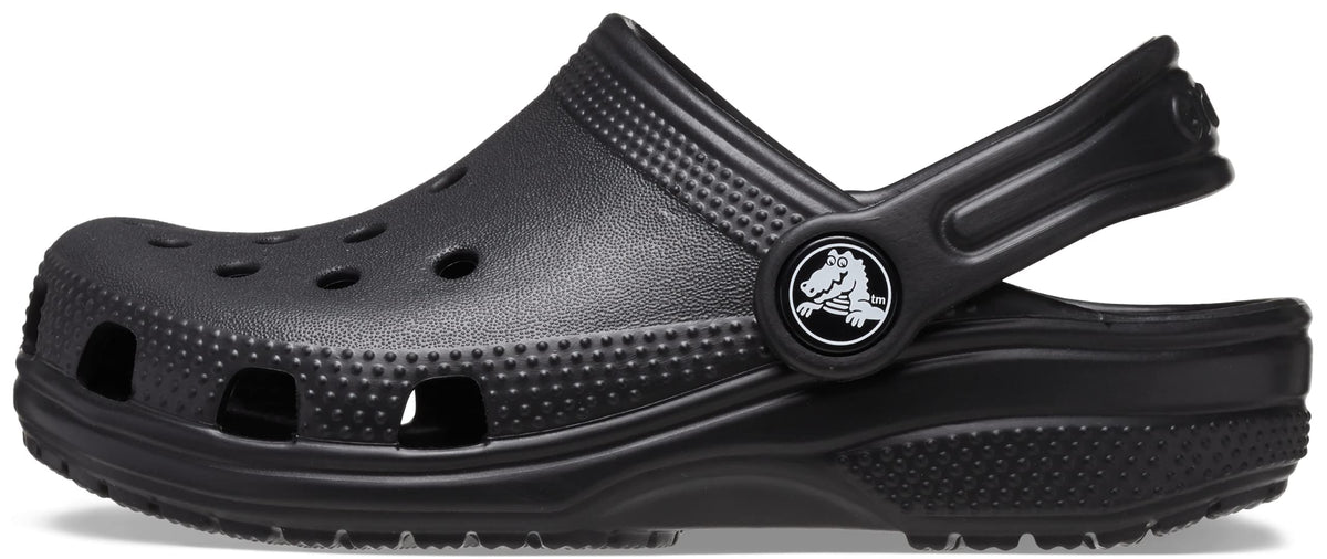 Crocs Unisex-Child Classic Clogs, Black/Black, 12 Little Kid US