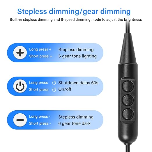 SinLoon USB Male with On/Off Switch to Stripped Ends USB 2.0 6-Speed Dimming Switch Power Cable for LED Strips Little Table Lamp and Other 5V Devices 5Pcs 1.5M/4.9FT (Black)
