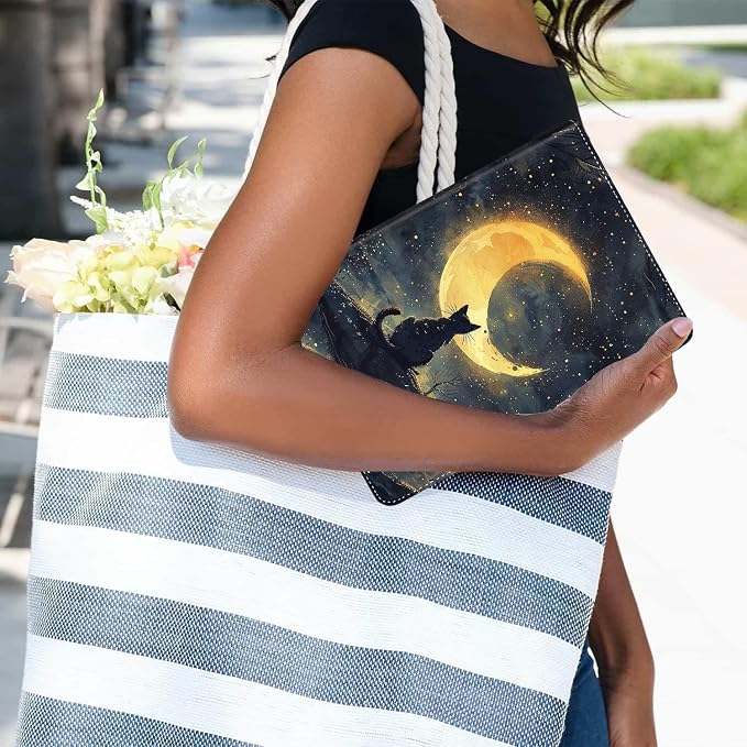 Case for iPad (A16) 11th Generation 11 Inch (2025) iPad 10th Generation 10.9 Inch (2022)，Slim Fit Foldable Standing Cover Case with Auto Sleep/Wake ，Moth Moon