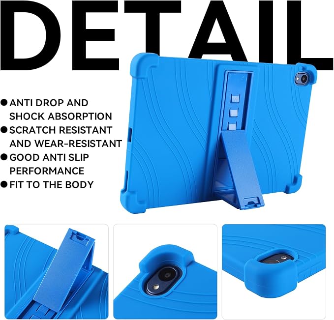 Case for Walmart ONN 10.1 Tablet Cover Gen 4 2024 Tablet(Model:100135925)Kids Friendly Soft Silicone Adjustable Stand Cover for Onn 10.1 inch Tablet Case 2024 Model Tablet (Blue)