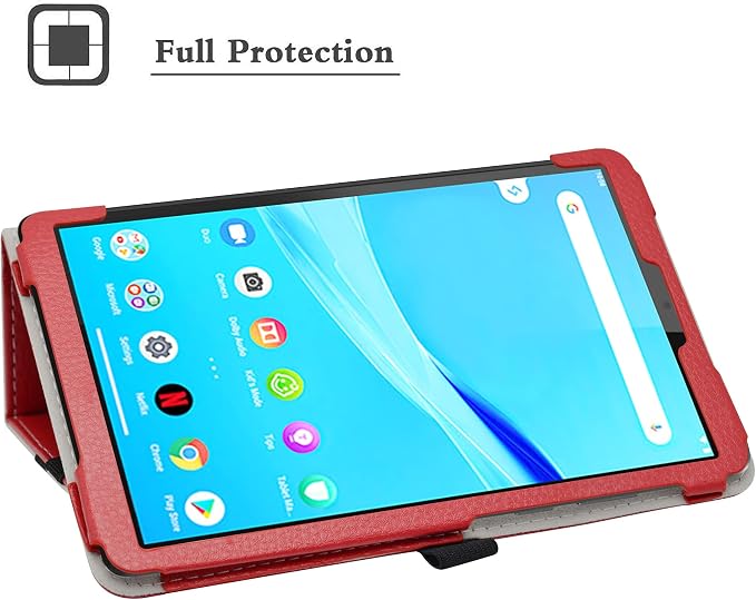 Bige for Lenovo Tab M8 FHD (2nd Gen) CasePU Leather Folio 2-Folding Stand Cover for Lenovo Tab M8 FHD (2nd Gen) TB-8705F 8 Tablet(Only fit Lenovo TB-8705F)Black