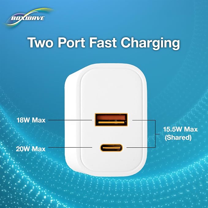 BoxWave Charger Compatible with LG Tone Free FN7C - PD miniCube (20W) 20W PD USB Type-C Wall Charger - Winter White