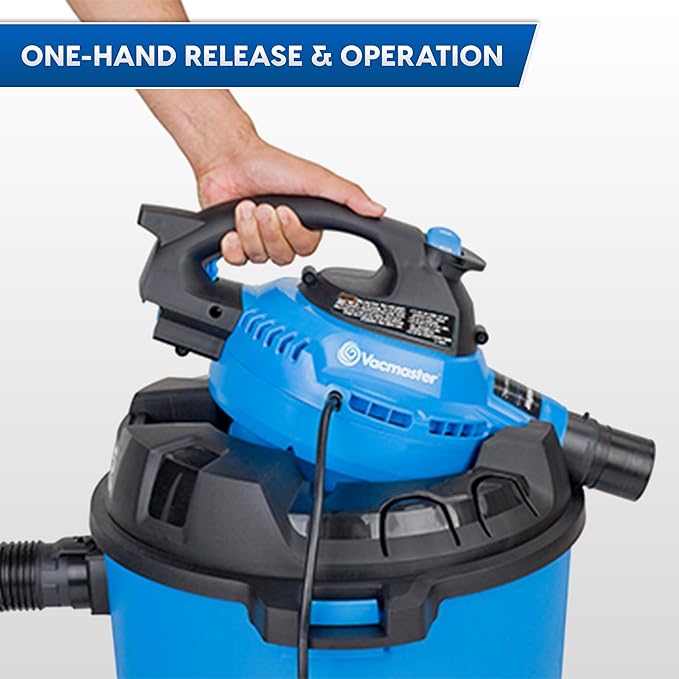 Vacmaster Blue Line 12-Gallon* 5 Peak HP† Wet/Dry Vacuum with Detachable Blower VBV1210