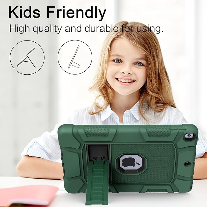 Azzsy Case for iPad 9th Generation/iPad 8th Generation/iPad 7th Generation (10.2 Inch 2021/2020/2019 Model) Heavy Duty Shockproof Rugged Protective Case for iPad 10.2 inch Alpine Green