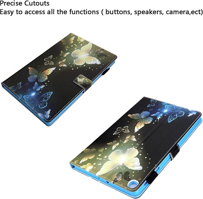 for Galaxy Tab A 8.4 Case 2020 Model (SM-T307/T307U) with Pencil Holder Pockets Multi-Angle Viewing Folio Stand PU Leather Shockproof TPU Cover for Samsung Tab A 8.4 T307 Black Rose Flower