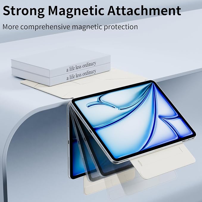 Dynamic Folio Magnetic Case for iPad A16 11th/10th Gen 11/10.9 inch | Removable Cover with 20+ Multi-Angle Stand Strong Attachment| Detachable Clasp| Ultra Thin| Auto Wake/Sleep Black