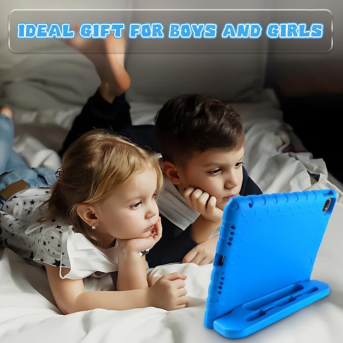Heavy Duty Kids Case for iPad 10th/11th(A16) Pencil Holder Stand | Rugged Protection Cover for 11/10.9-inch iPad 2025/2022 Lightweight EVA Foam Anti-slip for Home School Travel Blue