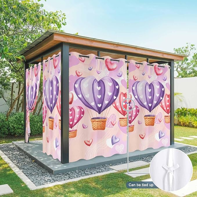 Hot Air Balloons Waterproof Outdoor Curtains