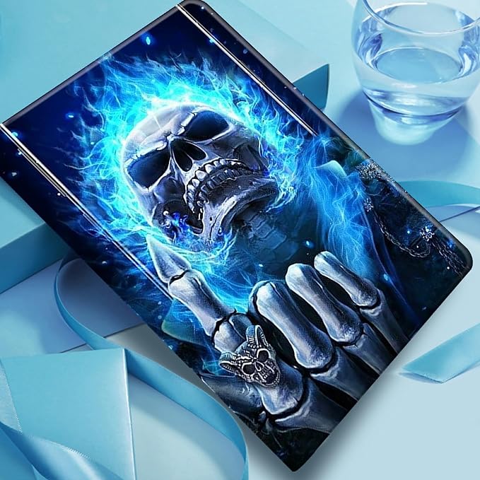 Case for Fire 7 Tablet &amp Fire 7 Kids (12th Gen 2022 Release) - Slim PU Leather Protective Smart Cover with Auto Sleep/Wake &amp Multi-Angle StandBlue Dandelion