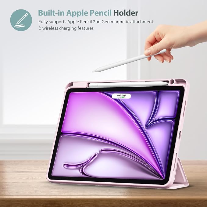 ProCase Smart Case for iPad Air 11-inch M4/M3/M2 &amp Air 10.9 5th/4th Gen | Hard Back Cover with Auto Sleep/Wake Slim Lightweight Case for iPad Air 11 2026/25/24 &amp 10.9 2022/2020-Aqua