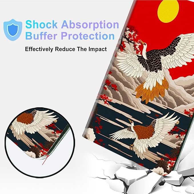 for Microsoft Surface GO 3/GO 2 Case with Adjustable Stand &amp Auto Wake/Sleep PU Leather Slim Smart Protect Cover - African Women Red Hair