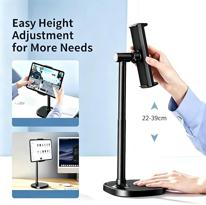 Adjustable Cell Phone Stand360° Rotating Lifting Mobile Phone Holder | for DeskVideo Recording HomeOffice Compatible with All iPhone for Galaxy