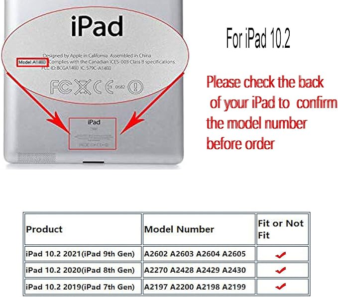 Case for iPad 10.2 inch for iPad 9th 8th 7th Generation Rotating Stand Smart Magnetic Auto Wake Up/Sleep Cover for A2602 A2603 A2604 A2605 MK2L3LL/A MK2P3LL/A MK673LL/A (Black)