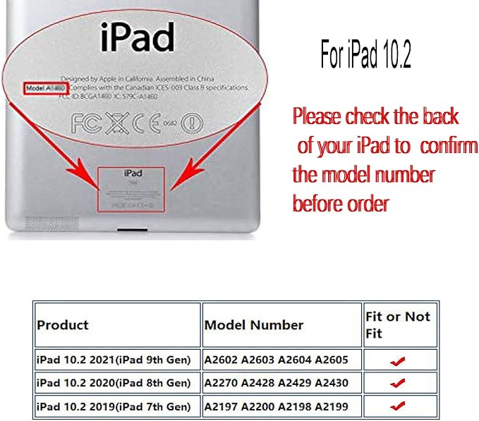 Case for iPad 10.2 inch for iPad 9th 8th 7th Generation Rotating Stand Smart Magnetic Auto Wake Up/Sleep Cover for A2602 A2603 A2604 A2605 MK2L3LL/A MK2P3LL/A MK673LL/A (Black)