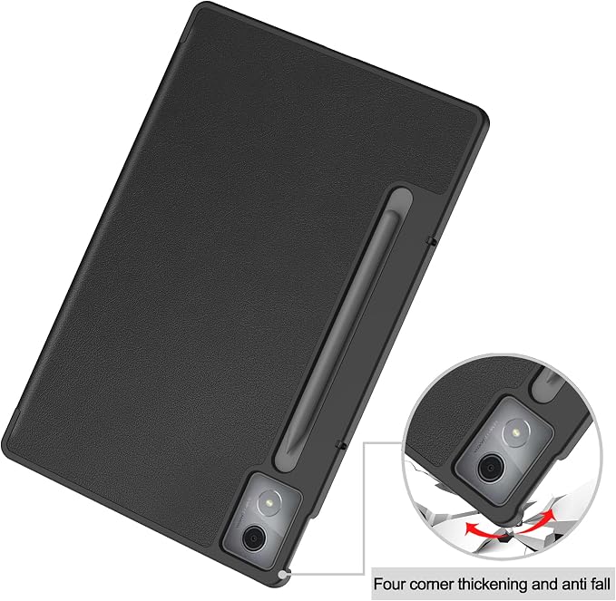 Gylint PU Leather Case for Lenovo Idea Tab Pro/Xiaoxin Pad Pro 12.7 Inch 2025 Ultra Thin Folding Folio Stand Protective Cover Black