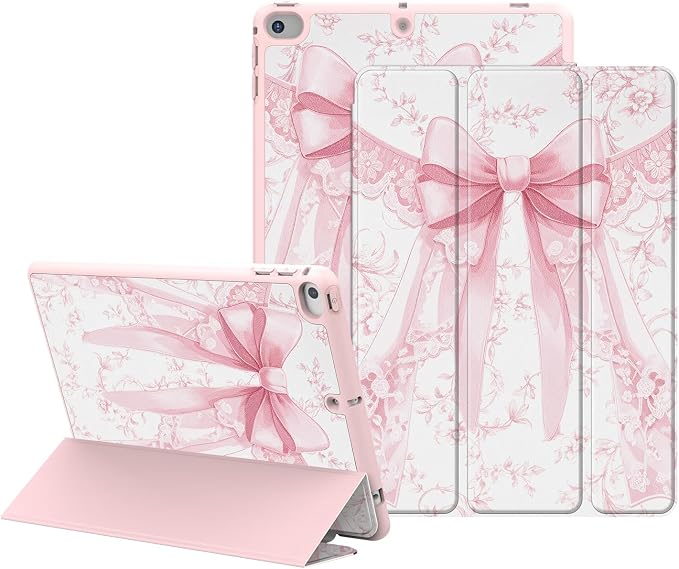 Case for iPad 6th / 5th Generation 9.7-inch iPad Air 2 /Air 1 | Smart Trifold Stand Shockproof Case with Pencil Holder Auto Wake/Sleep Cover Viewing &amp Typing Angles Black Flowers