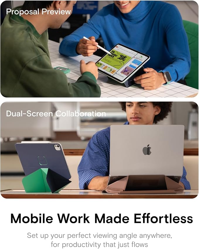 MOFT Dynamic Folio Case for iPad Air 13-inch (M4 2026 / M3 2025 / M2 2024)Slim Magnetic Stand Case with 20+ Viewing Angles Auto Wake/SleepUltra Thin Cement x Sapphire