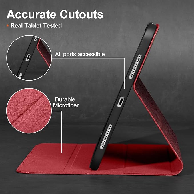 Gexmil Genuine Leather Case for iPad pro 11 Inch 2022/2021 4th/3rd Gen iPad Pro 11 2020/2018 Cover 2nd/1st Gen. CoverReal Leather Cowhide ShockproofFloral Pattern | Genuine Leather Cover for iPad P