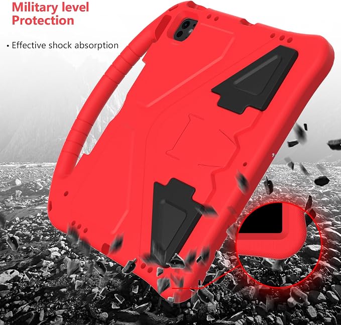 Dteck Kids Case for iPad 10.2 - Shockproof Rugged EVA Handle Stand Child Proof Case for iPad 9/8/7 Generation Black