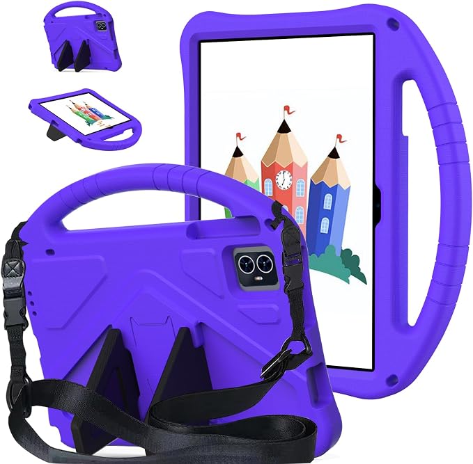for Revvl Tab 2 Case 2025 Kids EVA Cover with Strap Handle Stand for Tmobile Revvl Tab 2 Case 10.1'' Black