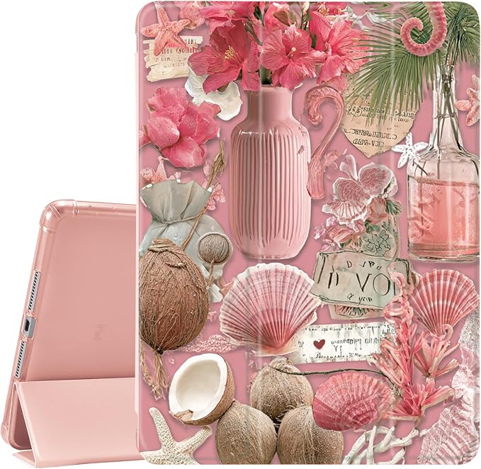 JOYLAND Pink Bow Compatible with iPad 6th/5th Generation (2018 2017 Model 9.7 Inch)iPad Air 2/Air 1 (9.7 Inch) with Pencil Holder-Trifold Stand Protective Cover with Soft TPU BackBlack