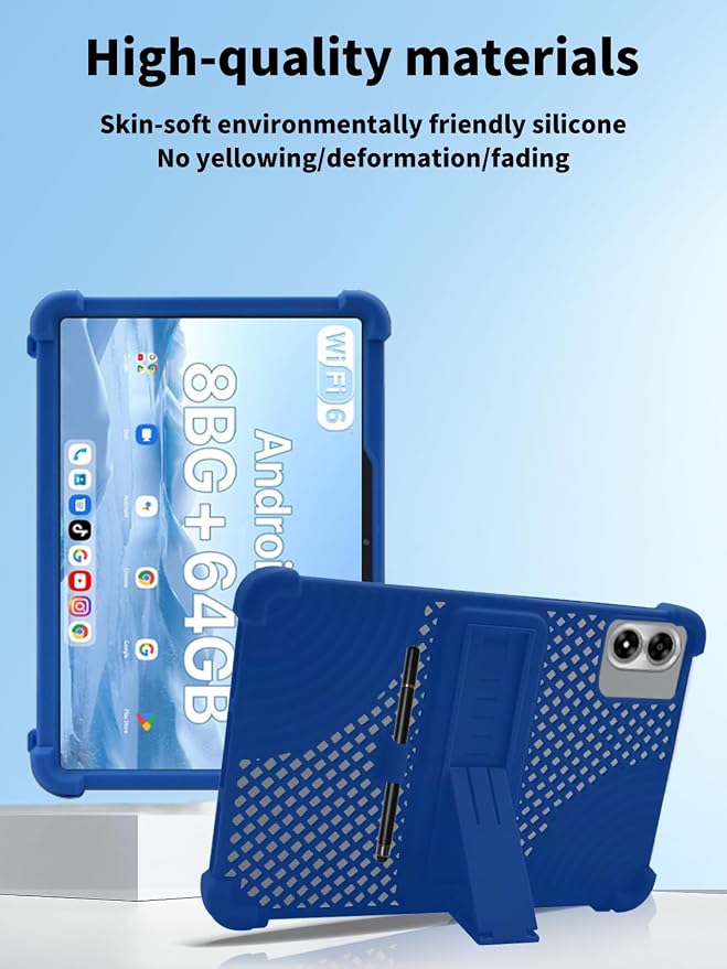 Case for UMIDIGI G1 Tab Tablet 10.1inchNOUKAJU Tablet Protection Case(with Pen)Adjustable BracketSoft SiliconeSilicone Protection Cover for UMIDIGI G1 Tab(Blue)