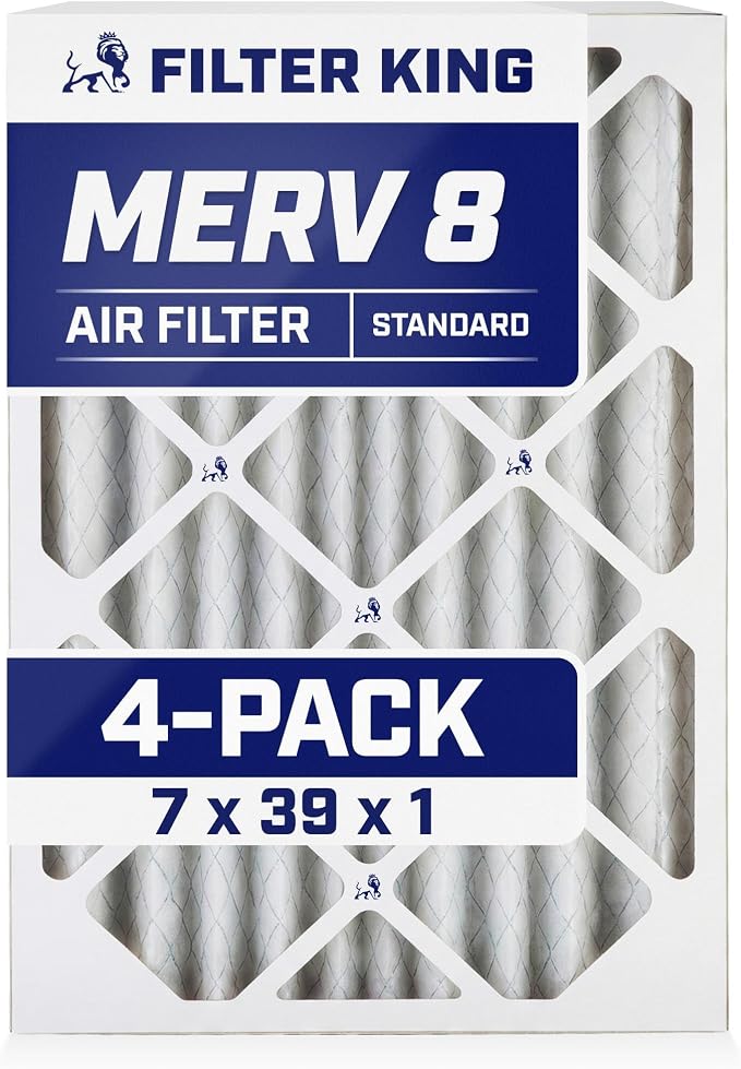 Filter King 7x39x1 Air Filter | 4-PACK | MERV 8 HVAC Pleated A/C Furnace