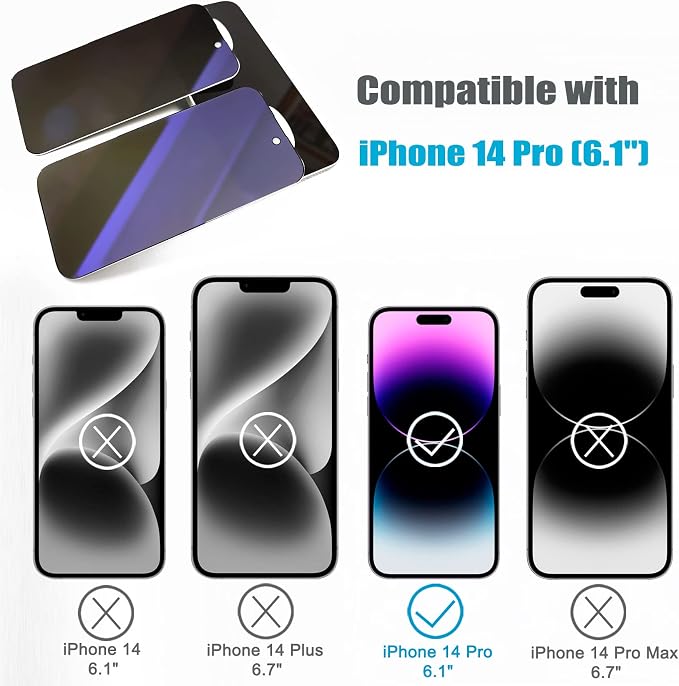 2 Pack Compatible with iPhone 12 Pro Max Privacy Screen Protector Anti-Spy Anti-Blue Light Eye Protection Tempered Glass Film Scratch Resistant Full Coverage Case Friendly