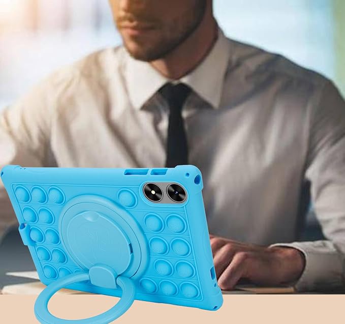 Silicone Tablet Case 360 Rotating Stand/Handle and Shoulder Strap Stylus Pen Soft Cover Compatible with Frameflow P10_ASHARECLOUD P10_T/P10C 10.1 inch Black