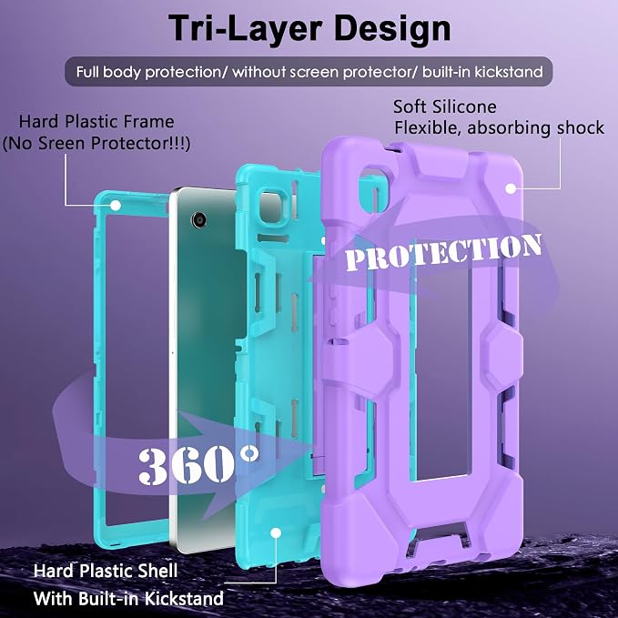 Case for Samsung Galaxy Tab A11+/A11 Plus 11” 2026 Samsung Galaxy Tab A9+/A9 Plus 11” 2024 Model Heavy Duty Shockproof Hard High Impact Protective Case Black