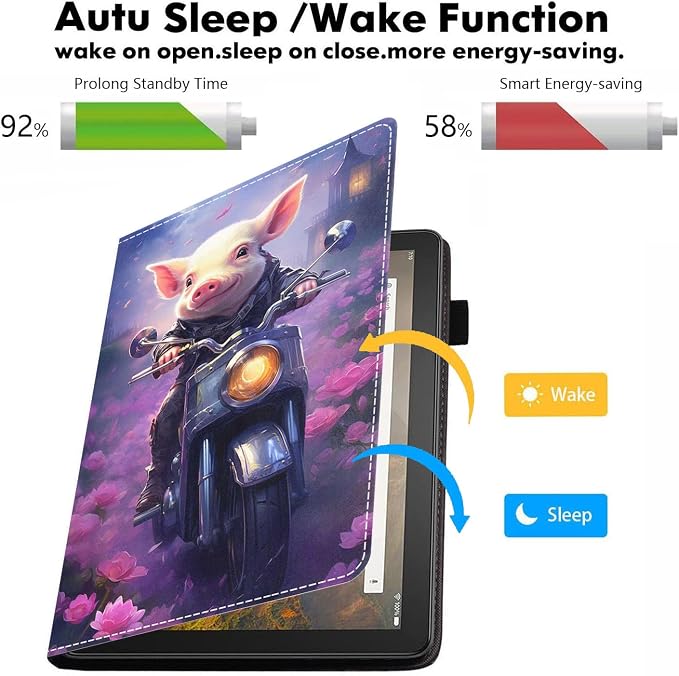 Case for Amazon Kindle Fire HD 8/Fire HD 8 Plus Tablet (12th/10th Generation 2024/2022/2020 Release) - PU Leather Folio Cover with Smart Auto Wake/Sleep Bald Eagle