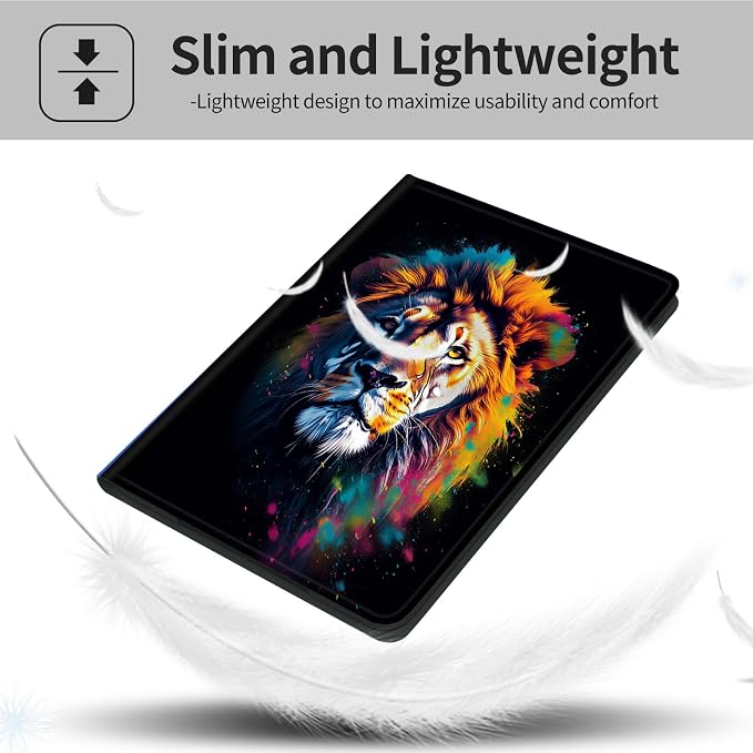 Case for iPad (A16) 11th Generation 11 Inch (2025)iPad 10th Generation 10.9 Inch (2022)PU Leather Slim Standing Smart Coverwith Auto Sleep/WakeBall on Fire