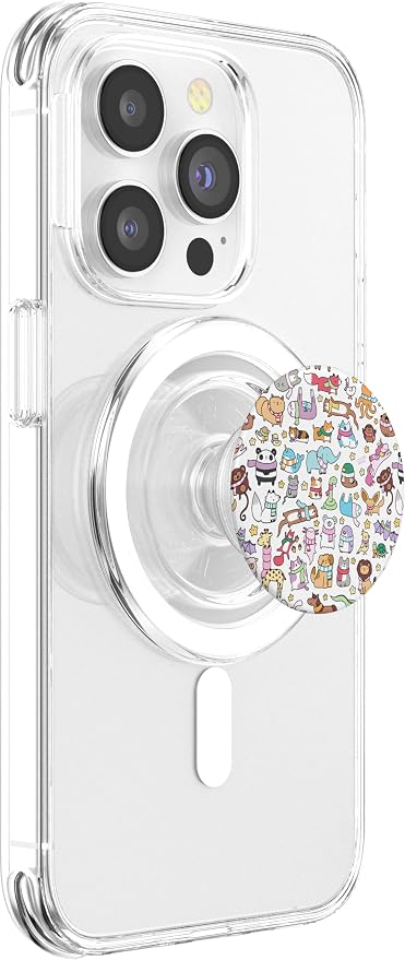 Cute Animals Doodles PopSockets PopGrip: Swappable Grip for Phones &amp Tablets PopSockets Adhesive PopGrip