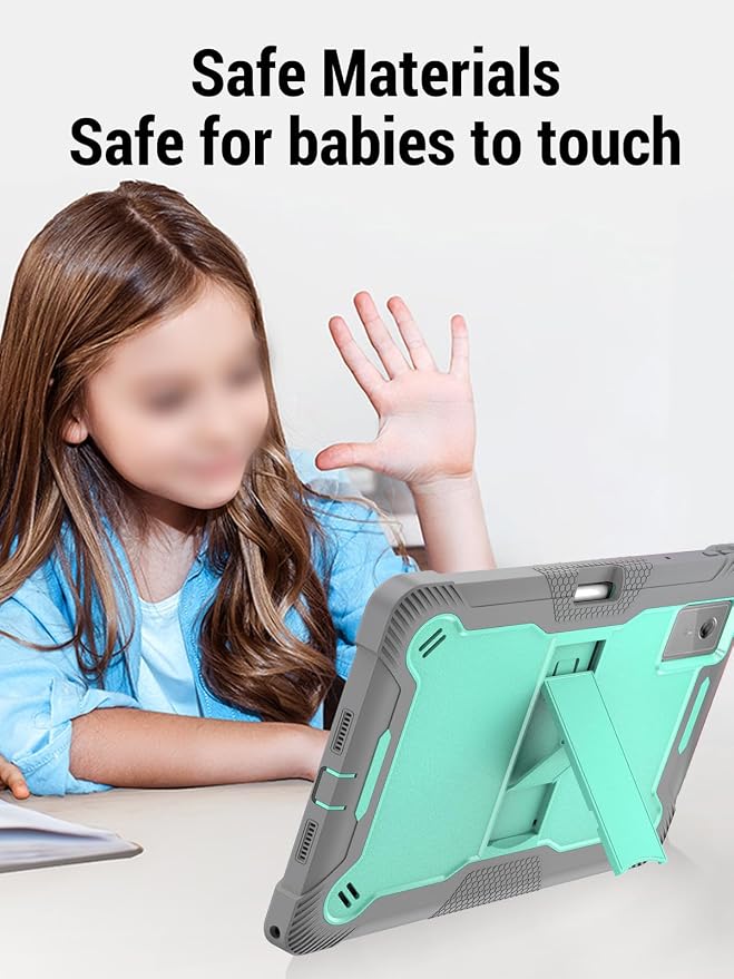 for Lenovo Idea Tab Plus/Tab K12（12.1 Inch） Android Tablet Protective caseShockproof Lightweight Silicone Protective Cover with StandChild-Friendly ProtectionEasy to Clean DesignBlack