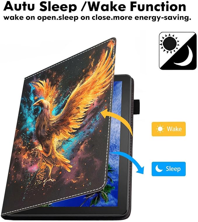 Case for Amazon Fire HD 10 Tablet (9th/7th Generation 2019/2017 Release) Slim PU Leather Cover with Card Slot &amp Auto Wake/Sleep for Fire 10.1 Tablet African American Girl