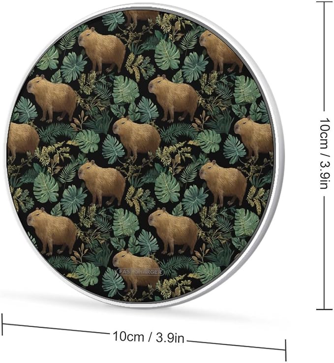 Capybaras Print Wireless Charger SlimWireless Charging Pad Anti-Slip Charger Mat for Men Women