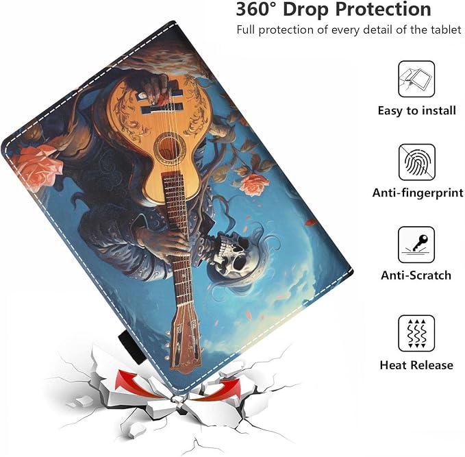 Case for Amazon Kindle Fire HD 8/Fire HD 8 Plus Tablet (12th/10th Generation 2024/2022/2020 Release) - PU Leather Folio Cover with Smart Auto Wake/Sleep Bald Eagle