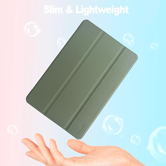 Caweet Case for T-Mobile Revvl Tab 2 10.1 Inch 2025 Released Lightweight Hard Back Shell Tri-Fold Stand Cover with Magnetic Closure Almond Blossom
