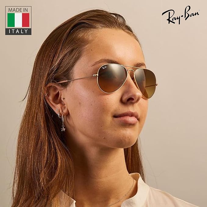 Ray-Ban RB3025 AVIATOR GRADIENT Pilot Shaped Sunglasses for Men & Women with Official RAYBAN Eyewear Kit