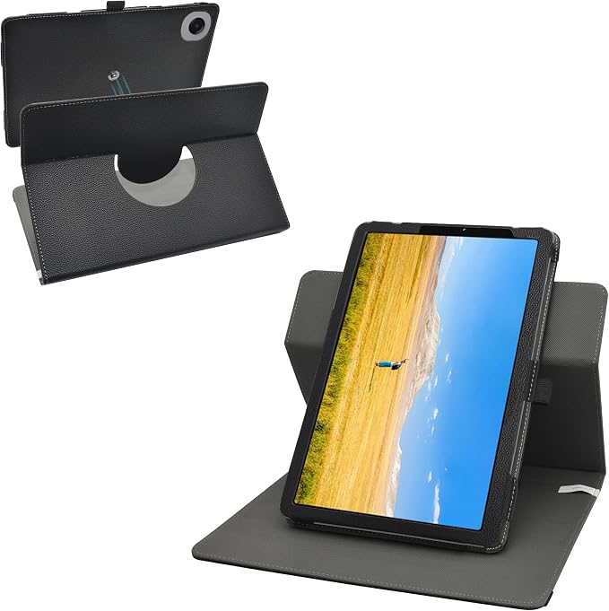 MAMA MOUTH for TCL TAB 8 NXTPAPER 5G Case360 Degree Rotary Stand with Creative Cover for TCL TAB 8 NXTPAPER 5G/TCL TAB Lite 9132S/TCL TAB 8 Gen 2/Samsung Galaxy Tab A11 SM-X133 8.7 TabletsBlack