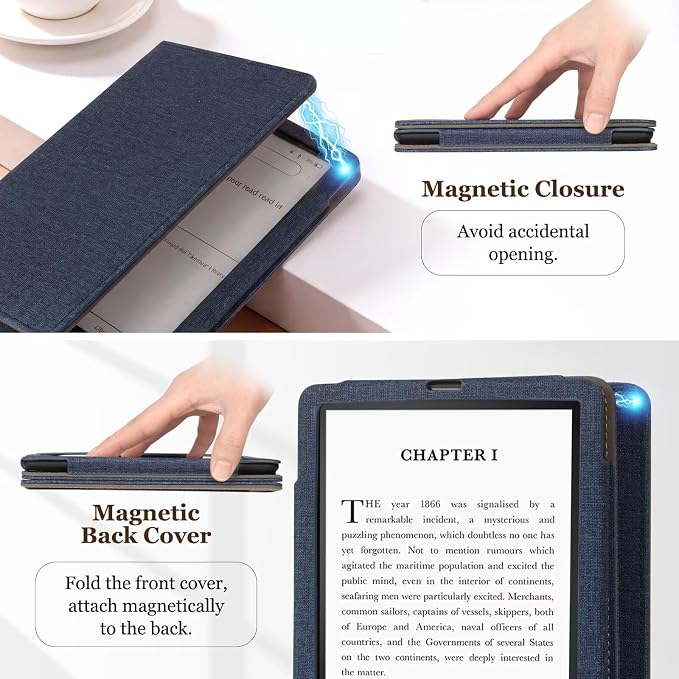 Fancity Case for Kindle Paperwhite 7/6.8 12th/11th Generation 2025 2024 | PU Leather Case with Auto Wake/Sleep Hand Strap for Kindle Paperwhite/Colorsoft Signature Edition 2021 Monet's Garden