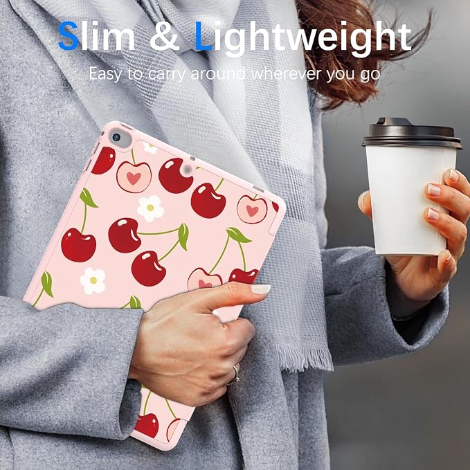 Case for iPad 6th / 5th Generation 9.7-inch iPad Air 2 /Air 1 | Smart Trifold Stand Shockproof Case with Pencil Holder Auto Wake/Sleep Cover Viewing &amp Typing Angles Black Flowers