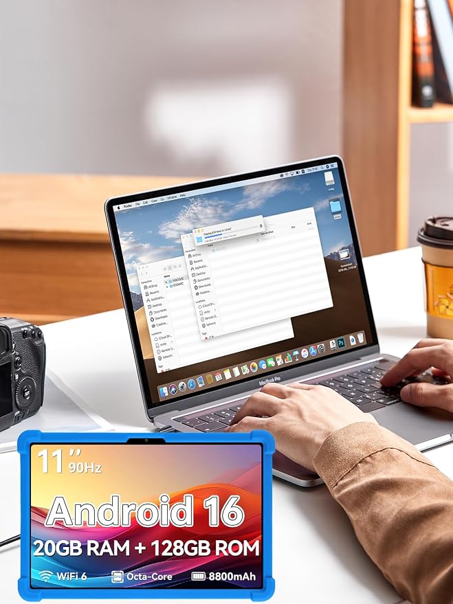 for Frameflow P11T Android 16 11-Inch TabletUYRUREL Skin-Friendly Soft Silicone Protective CaseFull Protection Against Drops and Scratcheswith Adjustable Viewing StandBlack.
