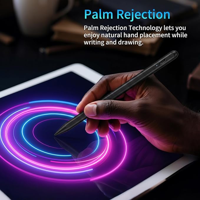 QLAYA iPad 10th/9th Generation Pencil with Palm Rejection Fast Charging | Magnetic Stylus Pen for Apple iPad A16-6th iPad Mini 5-7th iPad Air 5th/4th/M2/M3/M4 iPad Pro 11/12.9/13/M4/M5 White