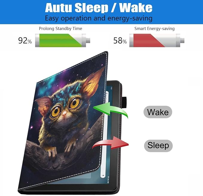 Case for Amazon Fire HD 8/HD 8 Plus Tablet (8 12th/10th Generation 2024/2022/2020 Release) Slim PU Leather Stand Folio Cover with Auto Wake Sleep African Woman Wolf