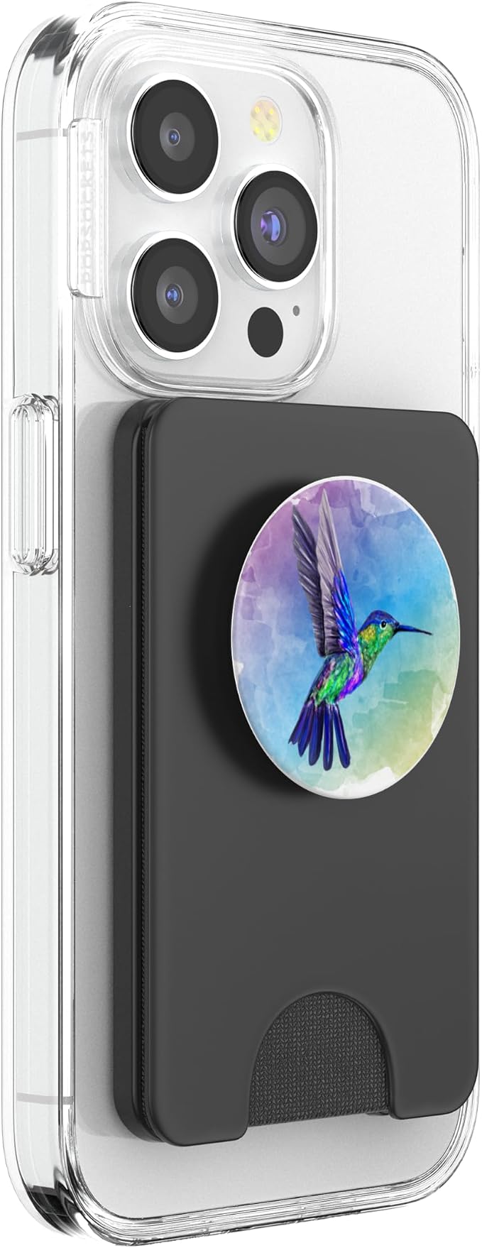 Colorful Watercolor Nature Blue Hummingbird Colorful Bird PopSockets Adhesive PopGrip