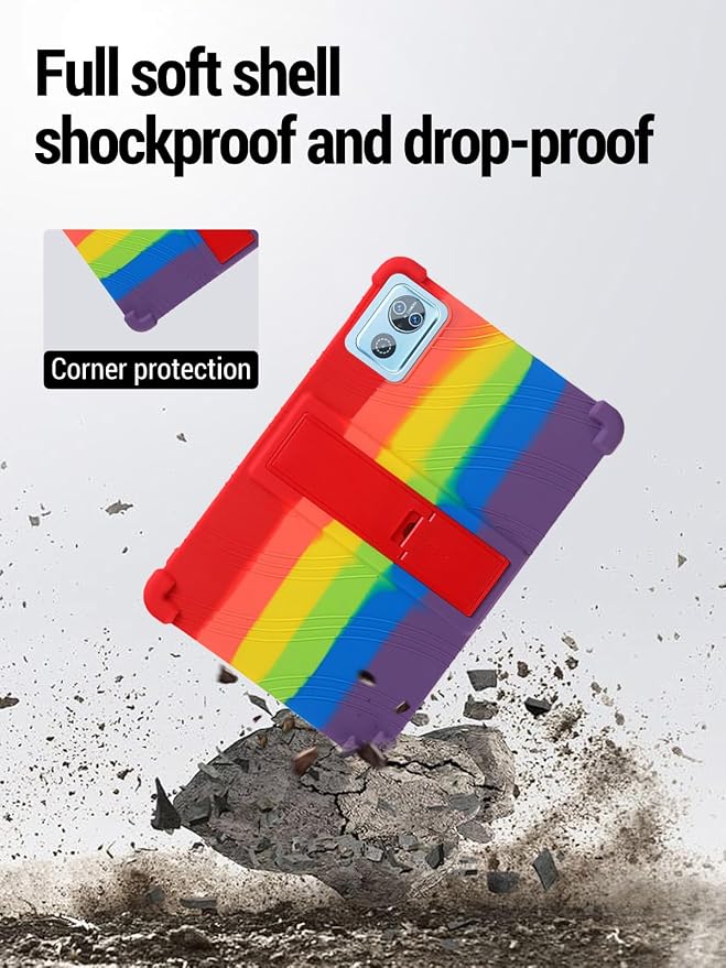 for DEERTiME E15 10 inch Android 15 Tablets Protective caseShockproof Lightweight Silicone Protective Cover with StandChild-Friendly ProtectionEasy to Clean DesignBlack