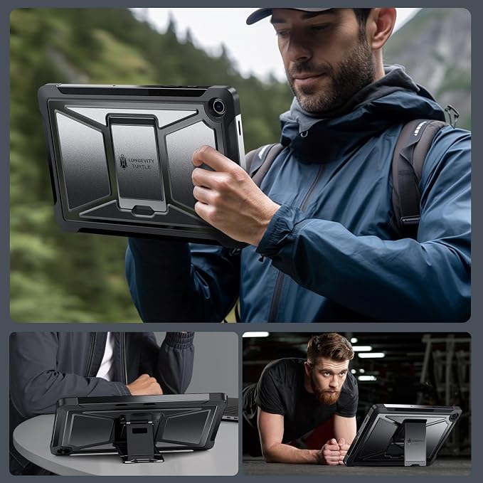 ZtotopCases for Samsung Galaxy Tab A11+ Plus 11 Inch 2025/ A9+ Plus 2023 Built-in Screen Protector/Kickstand/Full-Body Dual Layer Shockproof Protective Cover for Tablet A11+ 11'' Black